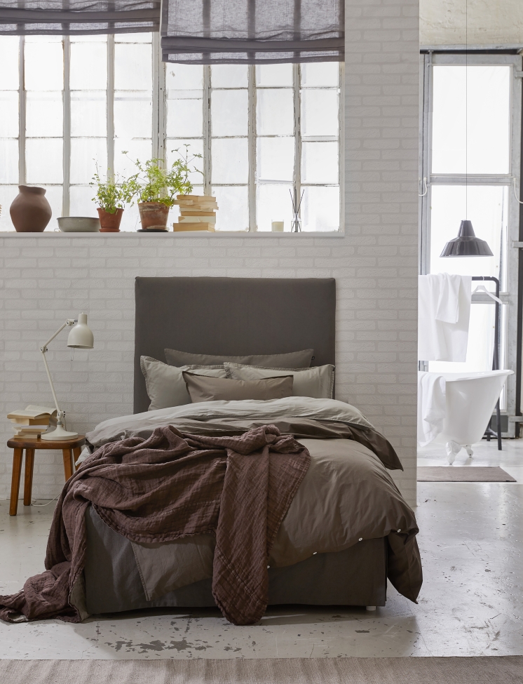 Bedrok 'Weeknight' 90x220x42 - Donkergrijs