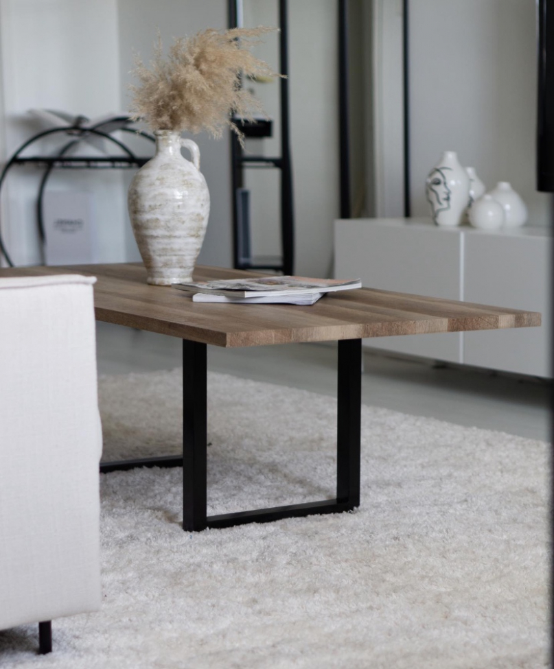 Salontafel 'Wood' - Hout/Zwart