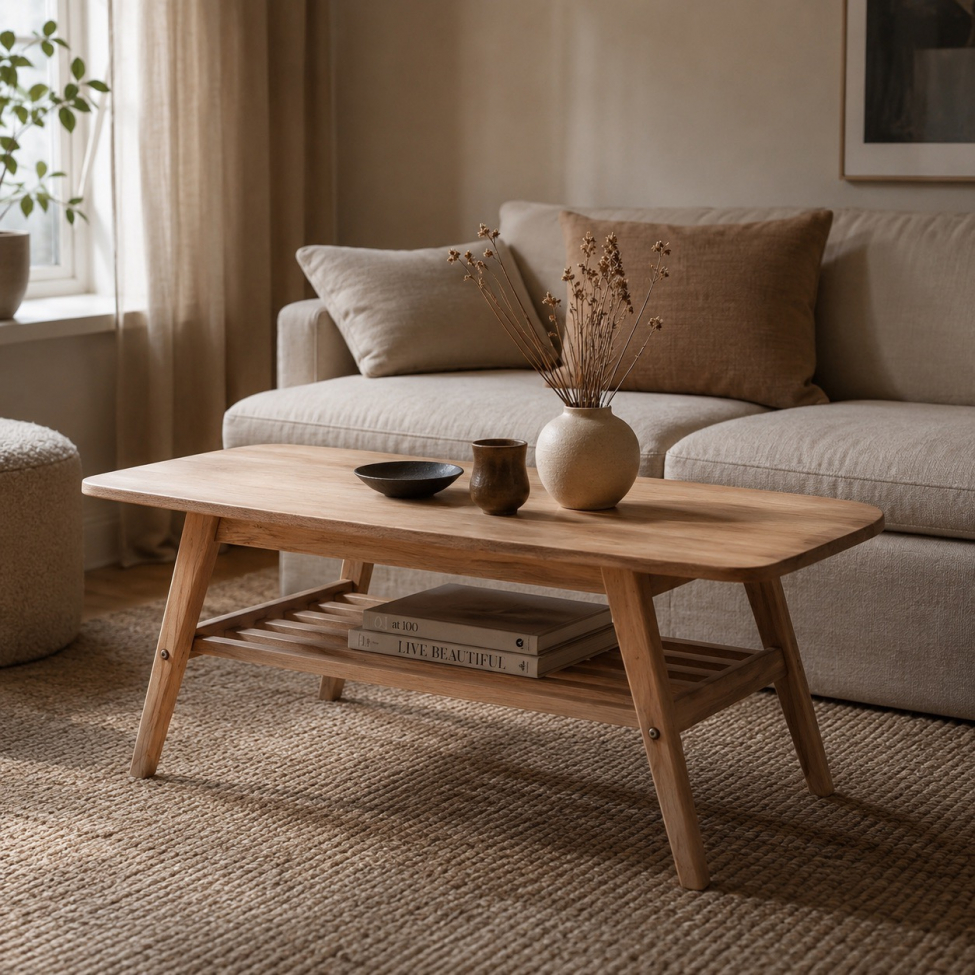 Salontafel 'Créme' - Natuurlijk