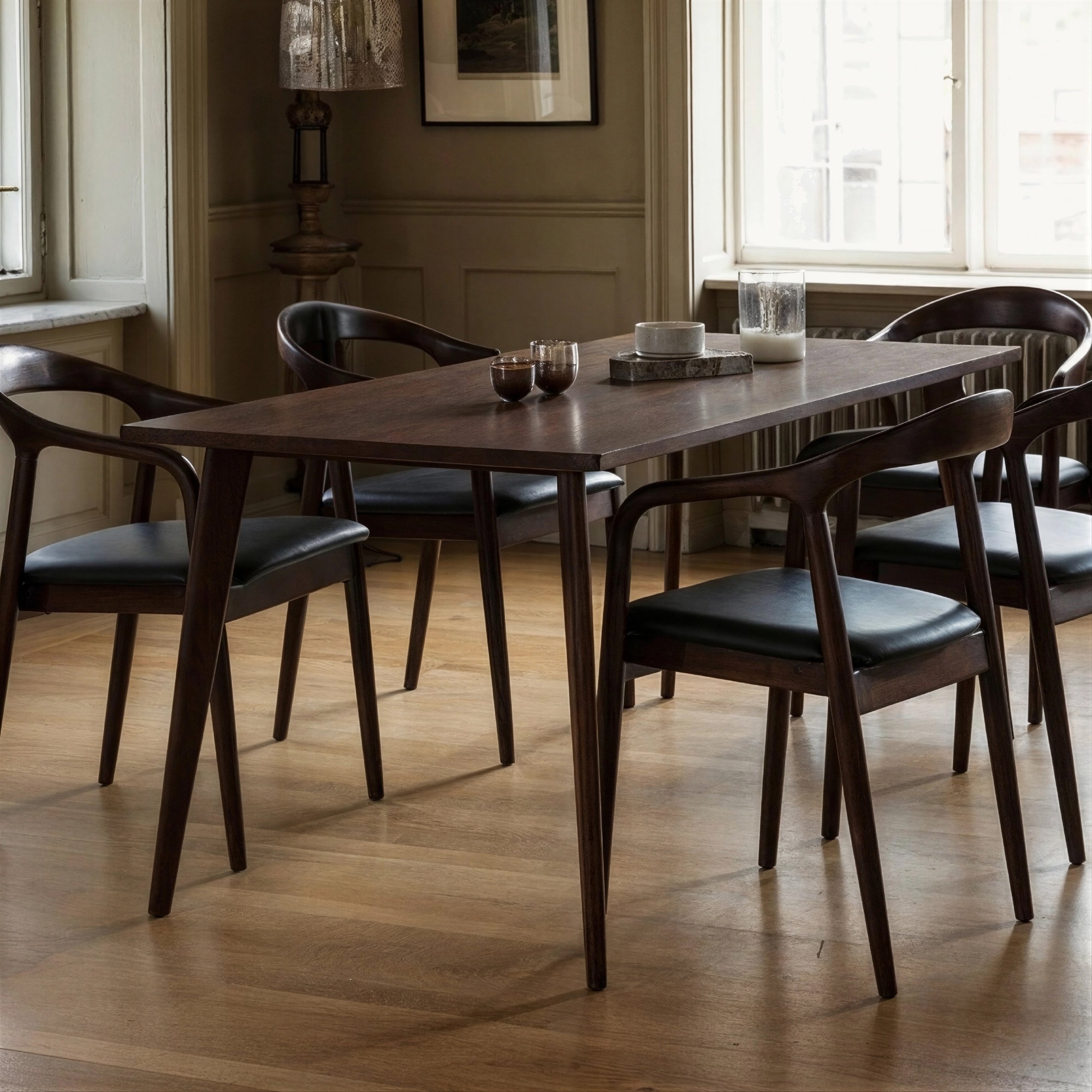 Eettafel 'Nordisk' 180x70cm - Walnoot