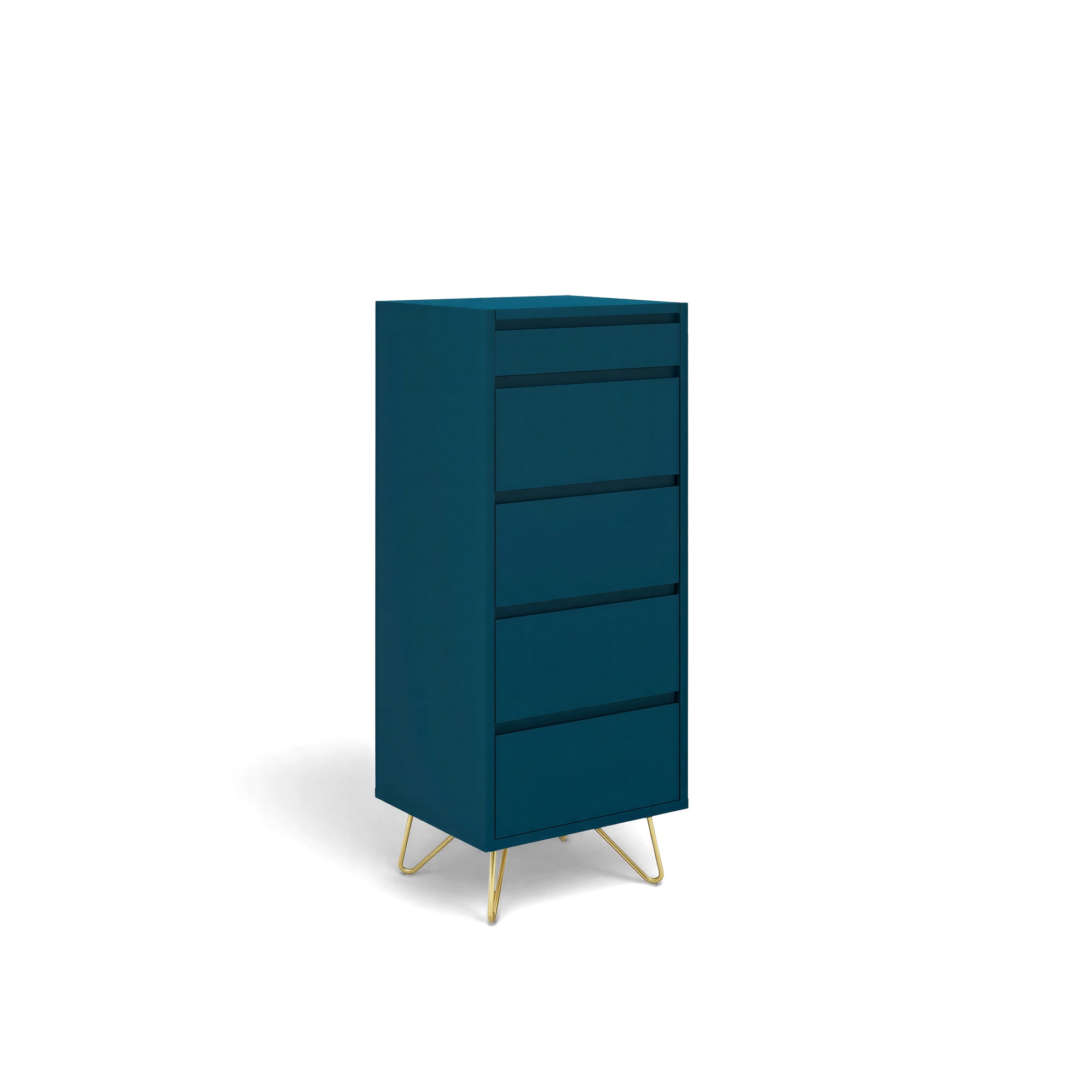Dressoir 'Elle' 45x110 - Turquoise/Messing