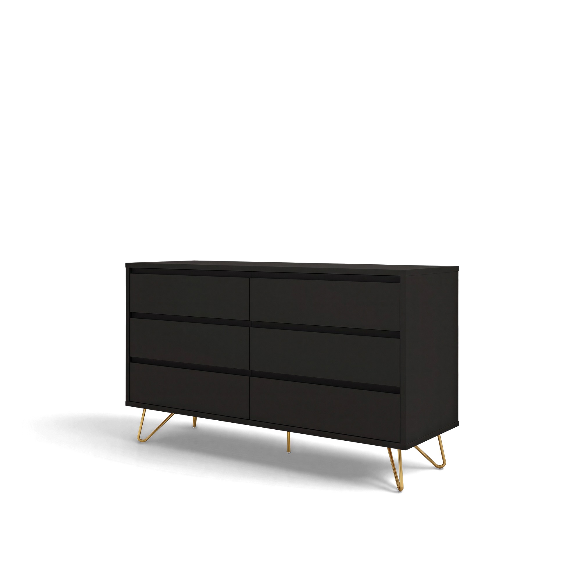 Dressoir 'Elle' 120x70 - Zwart/Messing