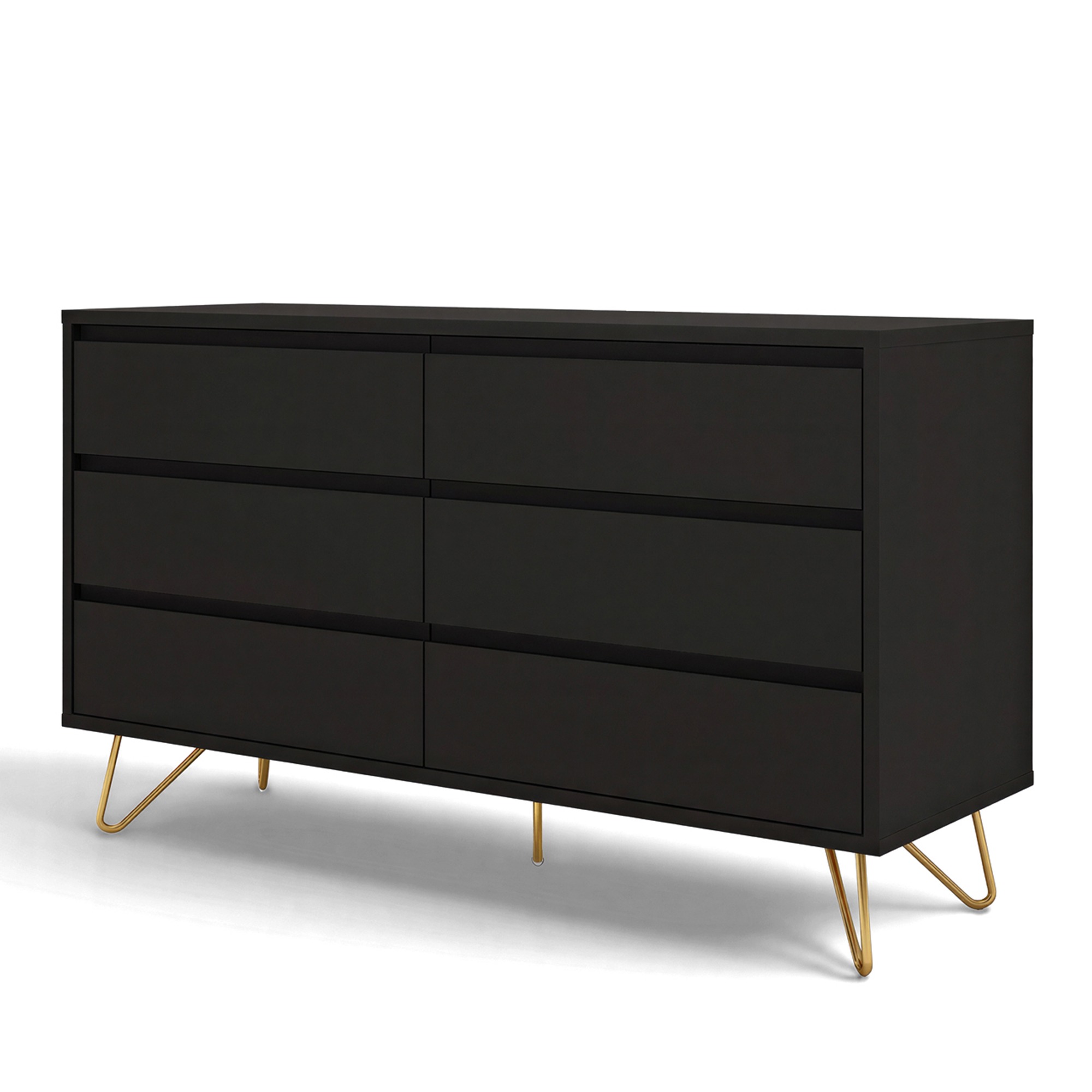 Dressoir 'Elle' 120x70 - Zwart/Messing