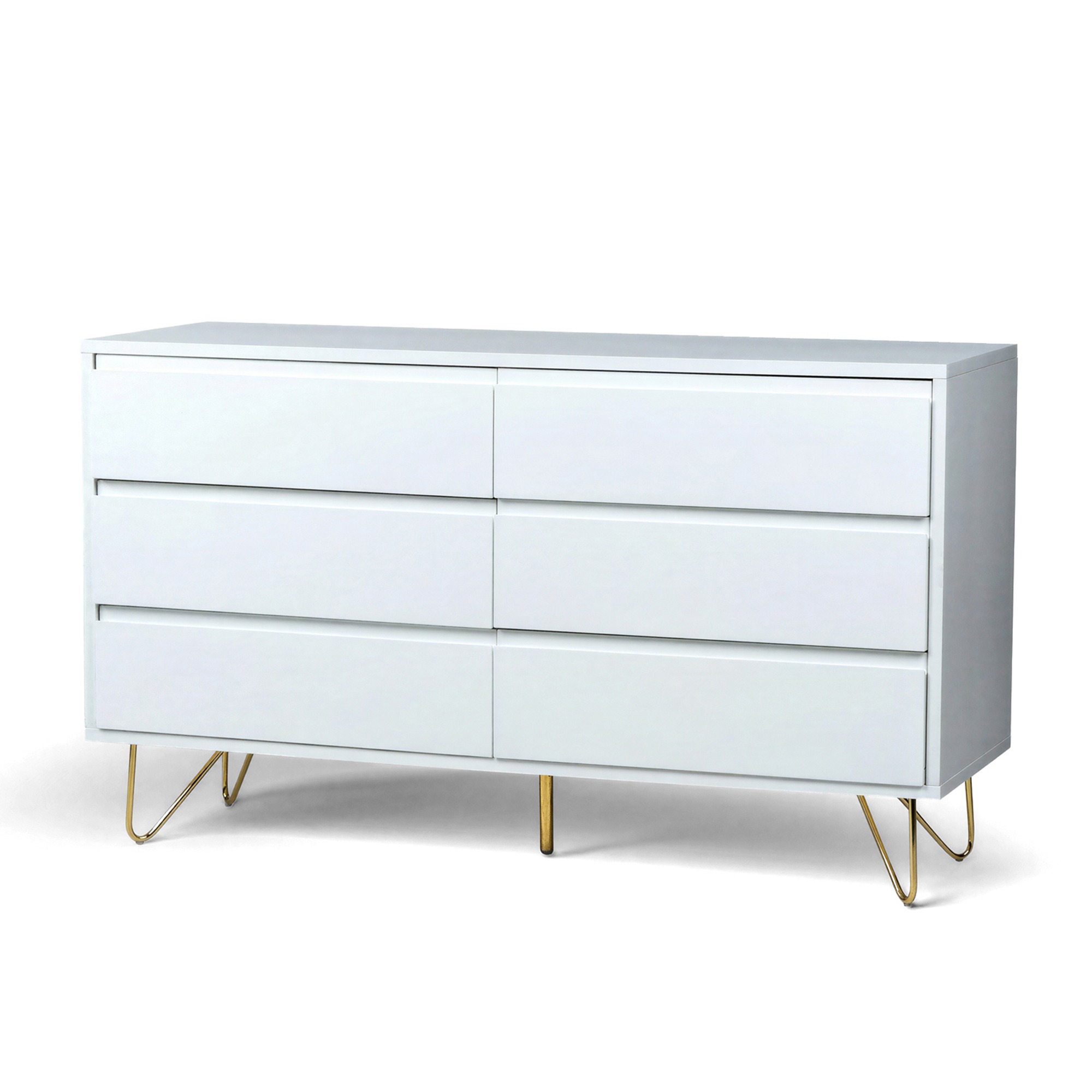 Dressoir 'Elle' 120x70 - Wit/Messing