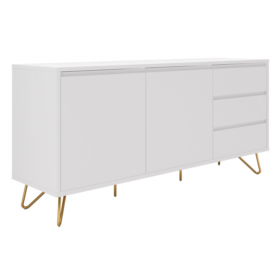 Dressoir 'Elle' - Wit/Messing