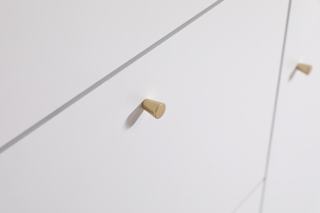 Schoenenkast 'Elle' - Wit/Messing