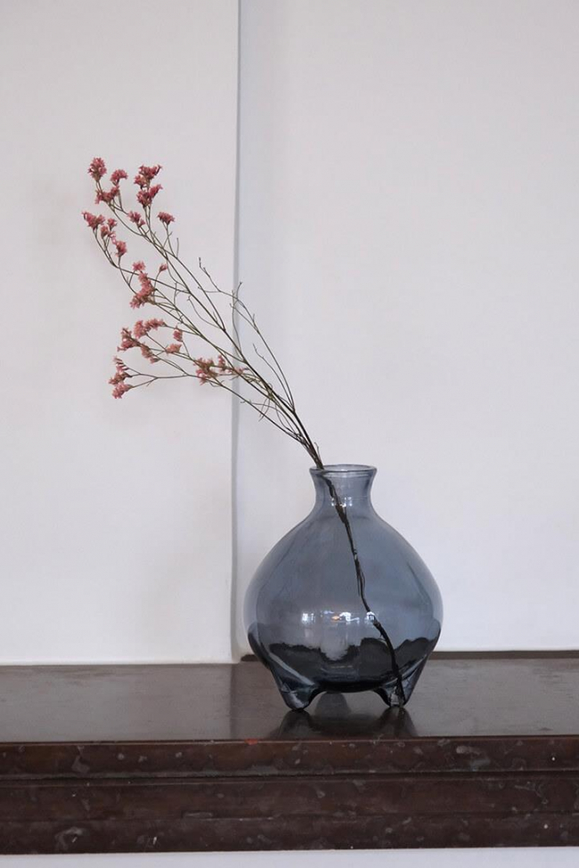 Glazen vaas 'Melvin' Laag - Blauw
