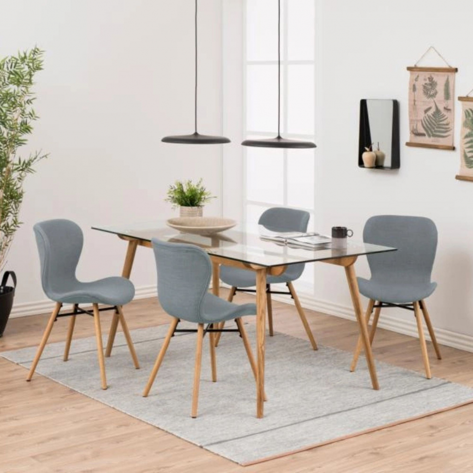 Stoel 'B&ouml;da' - Grijs/Natuurlijk