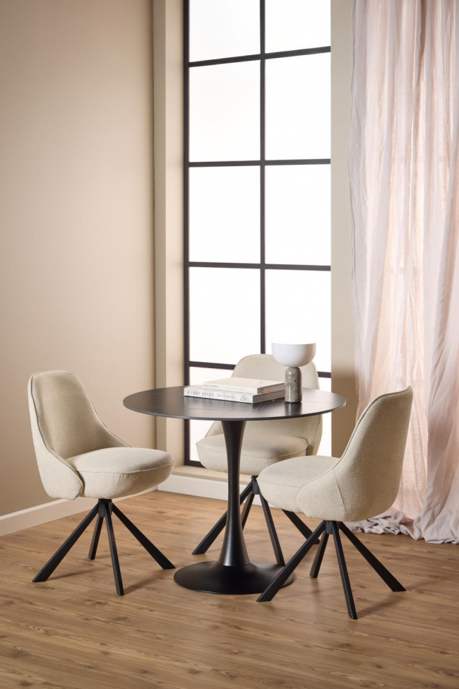 Eettafel 'Malta' Rond 90x75cm - Zwart