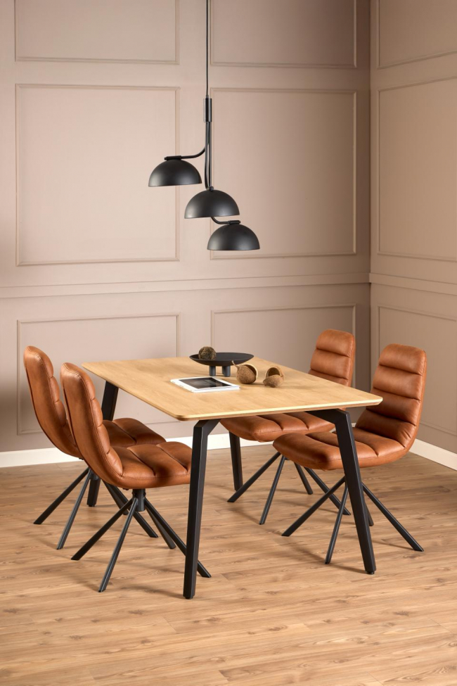 Eettafel 'Cadiz' 160x90cm - Natuur/Zwart