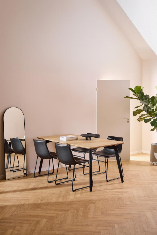 Eettafel 'Cadiz' 160x90cm - Natuur/Zwart