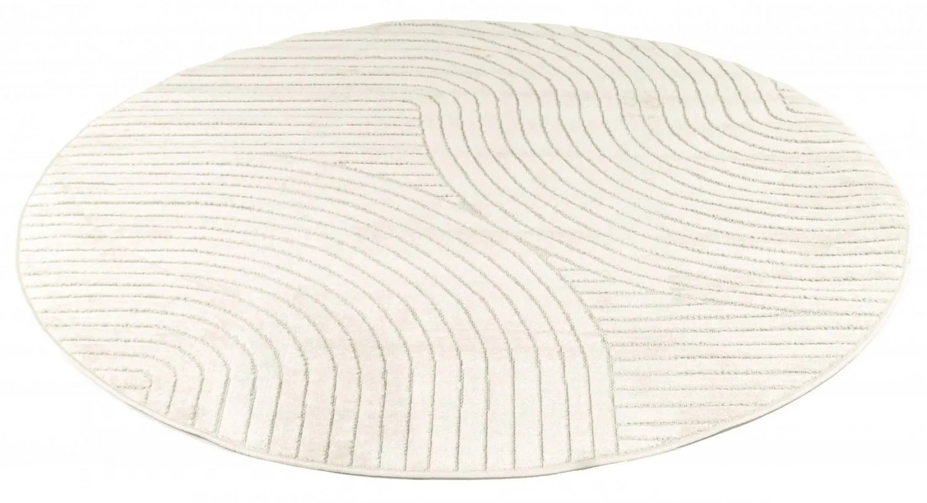 Rond vloerkleed 'Devon' - Crème