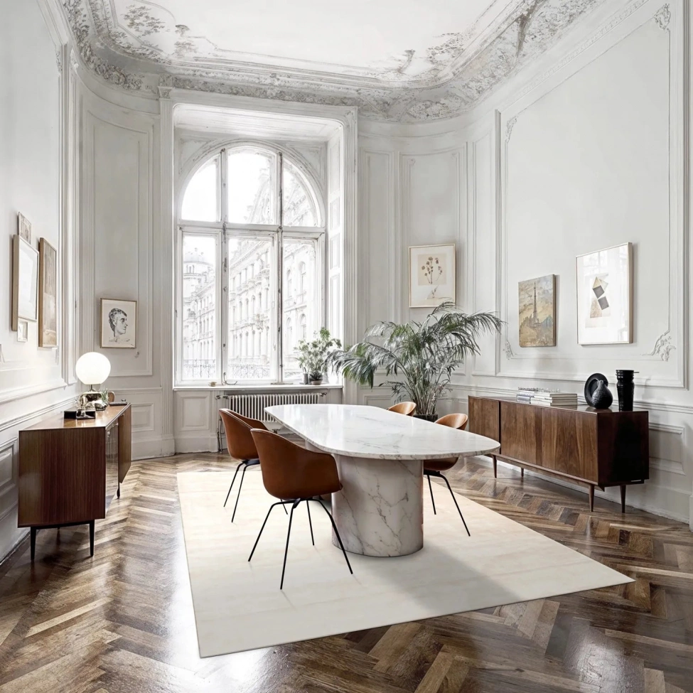 Viscose vloerkleed 'Jodhpur' - Lichtbeige