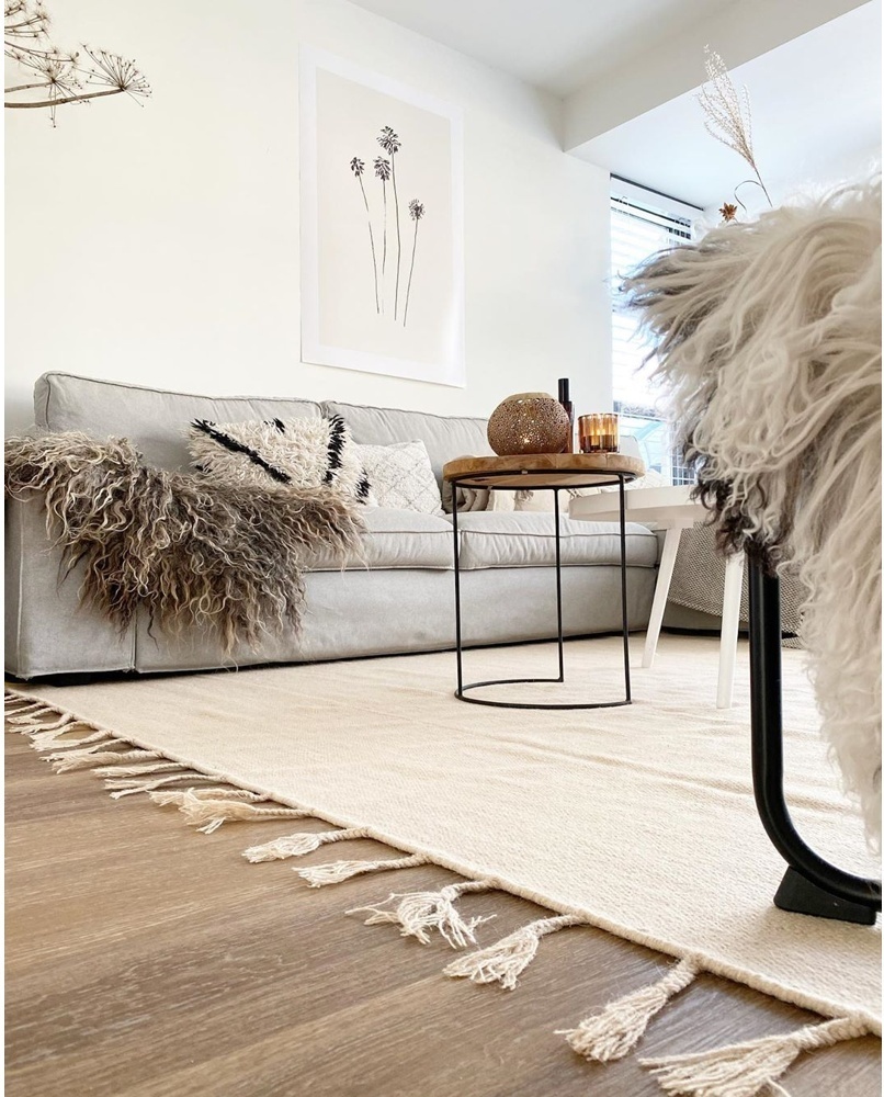 Wollen vloerkleed 'Malana' - Beige