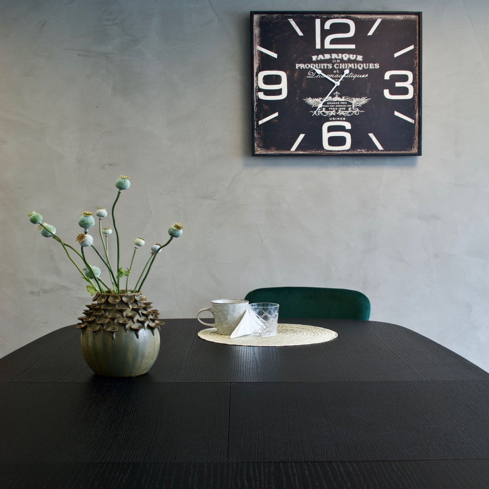 Eettafel met uitbreidingsblad 'Dawn' 180-230x105cm - Zwart