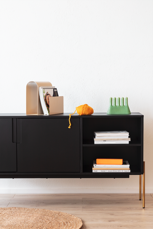 Dressoir 'Frölunda' - Zwart/Messing