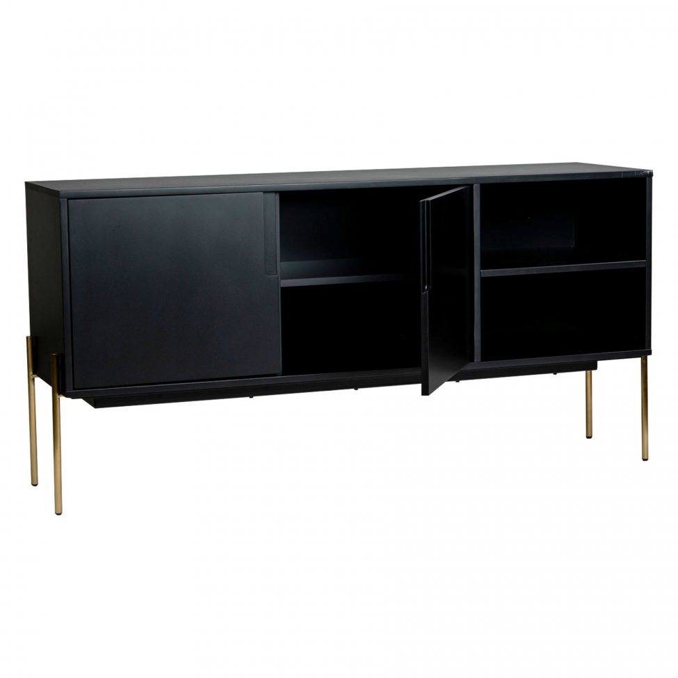 Dressoir 'Frölunda' - Zwart/Messing