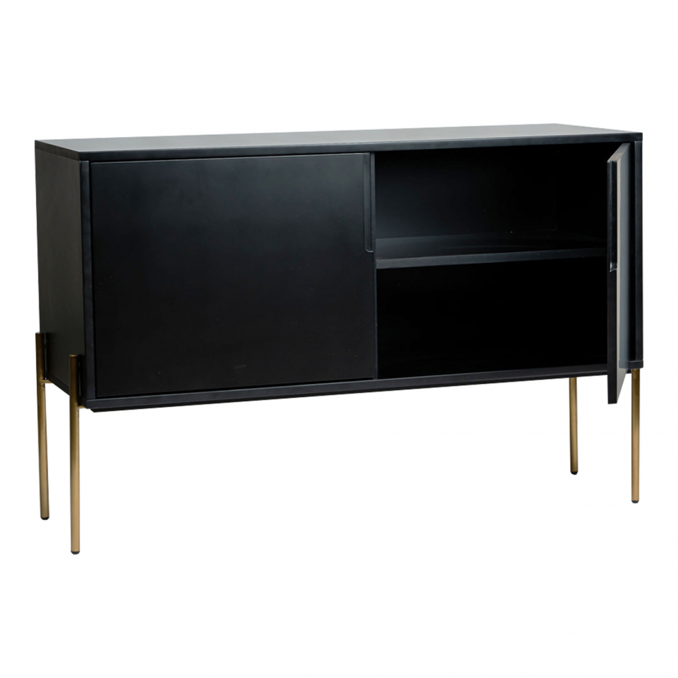 Dressoir 'Frölunda' - Zwart/Goud