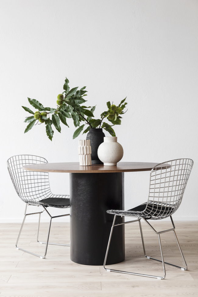 Eettafel 'Rounded' Rond 120cm - Walnoot