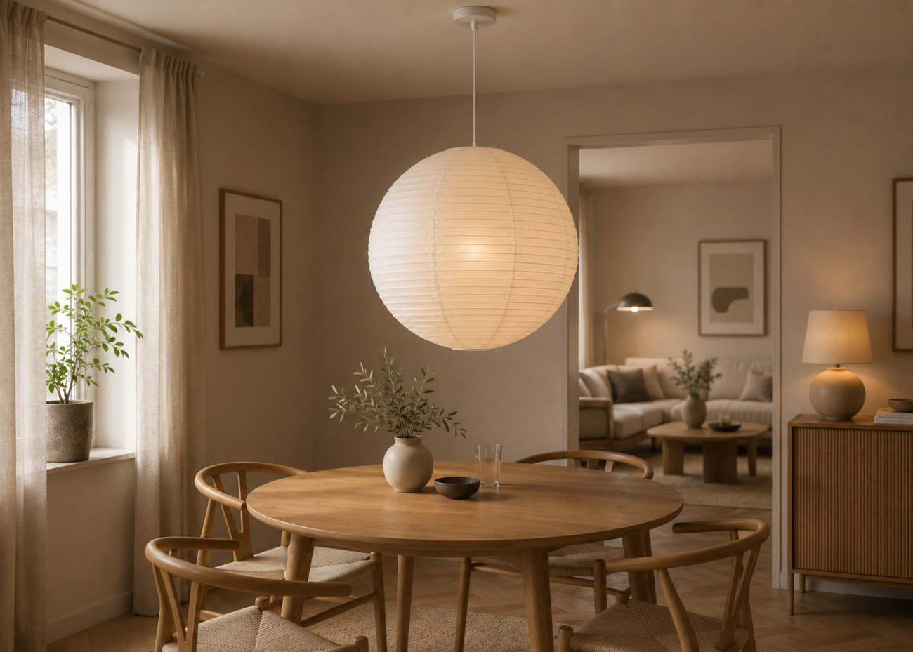 Rislamp 'Lycka' - Wit 50cm