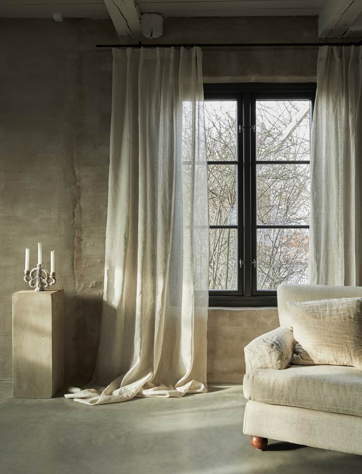 Gordijn met plooiband 'Dalsland' 145x250 - Beige