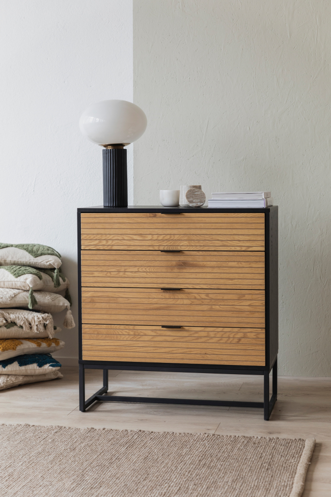 Dressoir 'Line' - Eik/Zwart