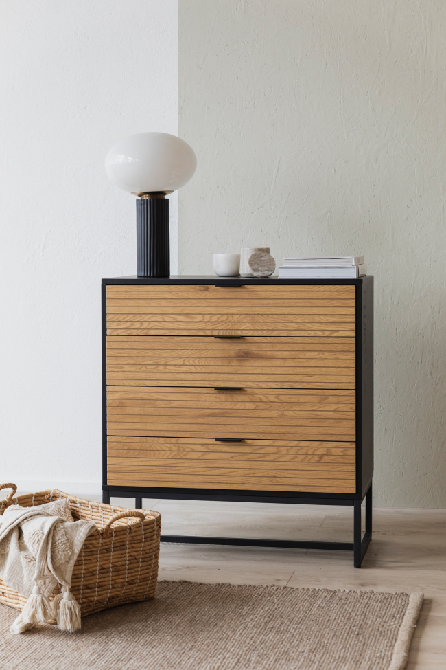 Dressoir 'Line' - Eik/Zwart