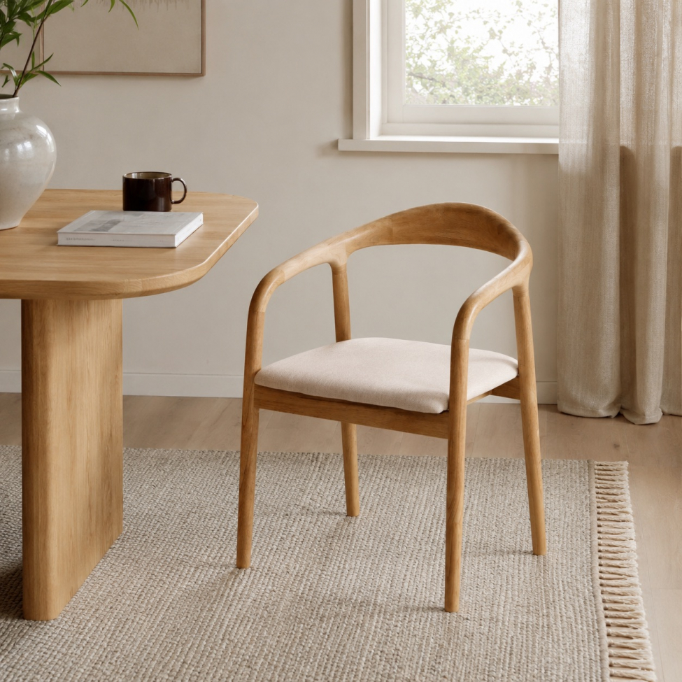 Armstoel 'Aspa' - Natuur/beige