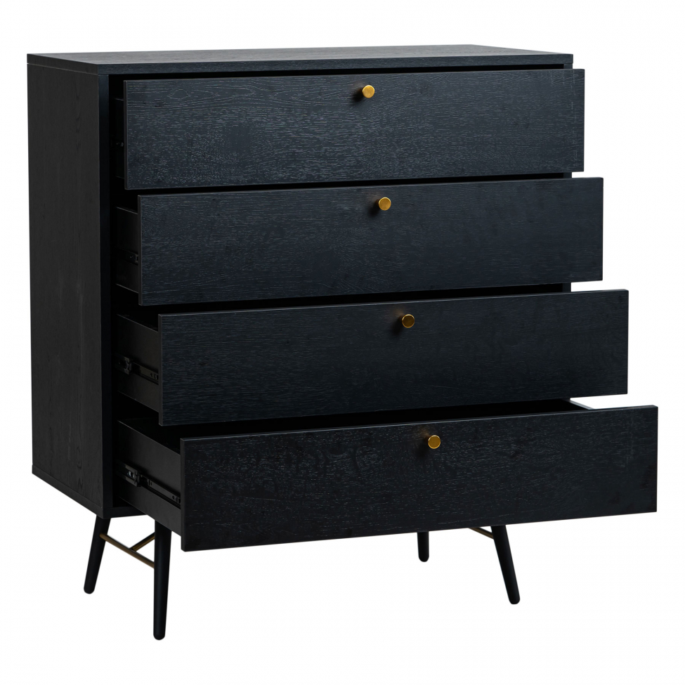 Dressoir 'Lux' - Zwart/Messing