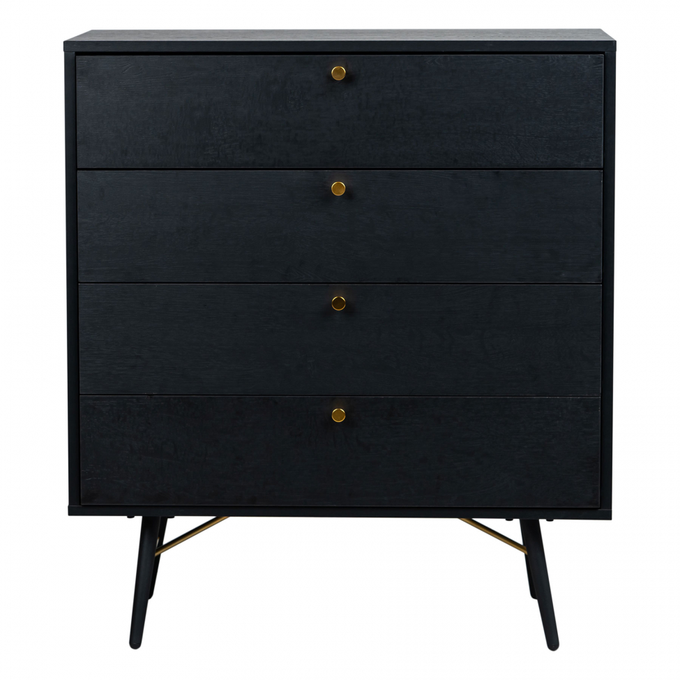 Dressoir 'Lux' - Zwart/Messing