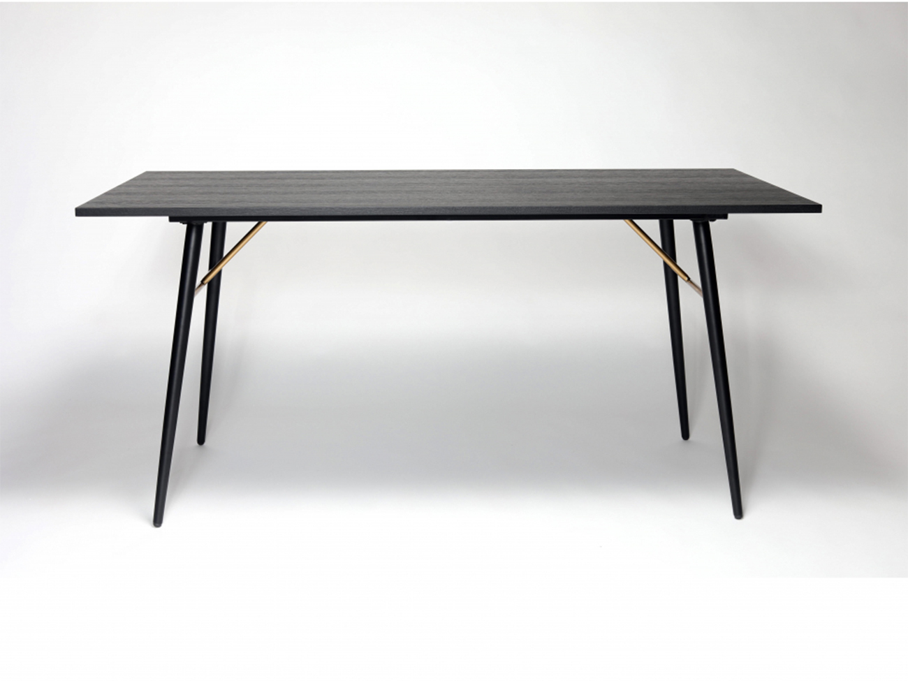 Eettafel 'Lux' 160x90cm - Zwart/Messing