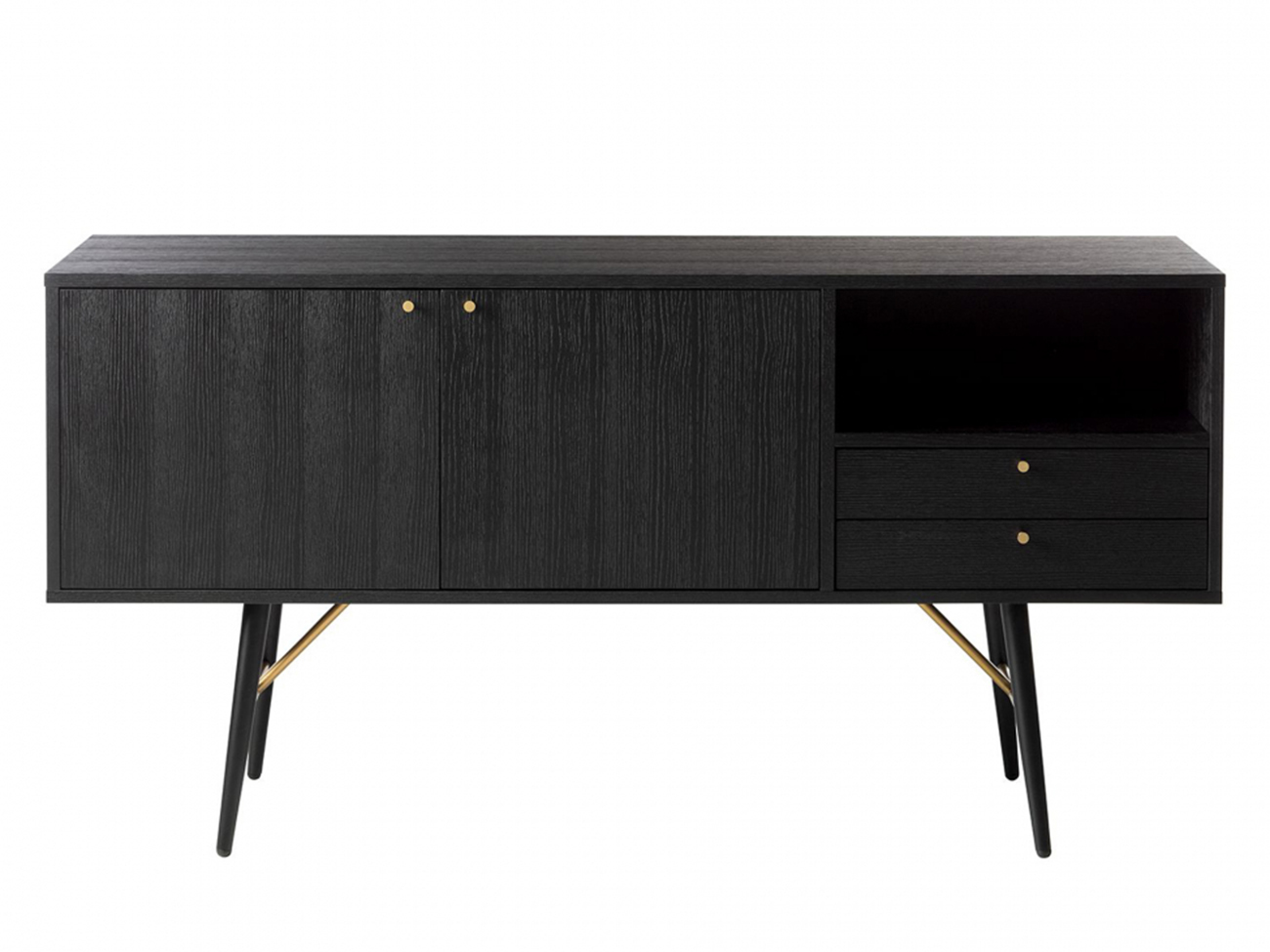 Sideboard 'Lux' - Zwart/Messing