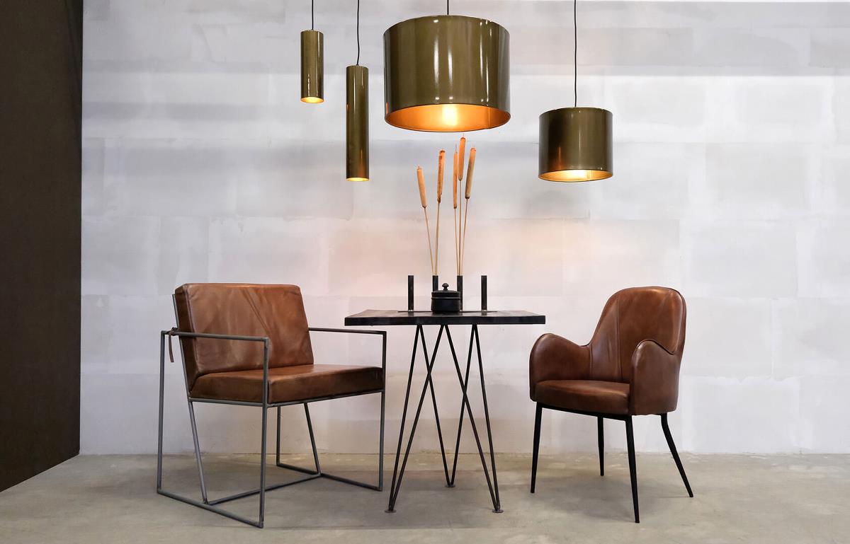 Plafondlamp 'Jonah' Cilinder S - Antiek Messing