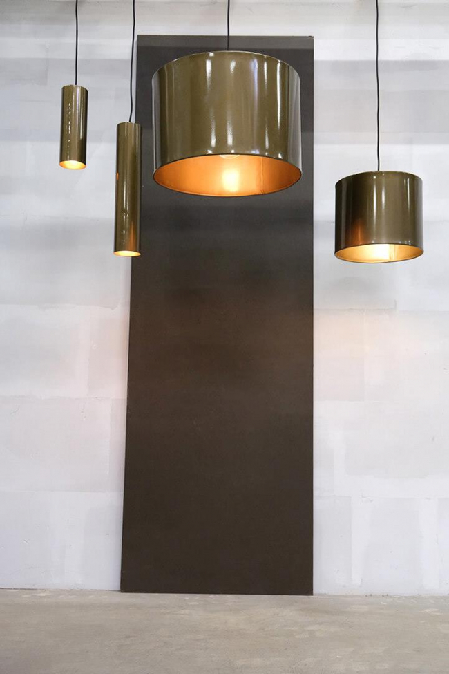 Plafondlamp 'Jonah' Cilinder L - Antiek Messing