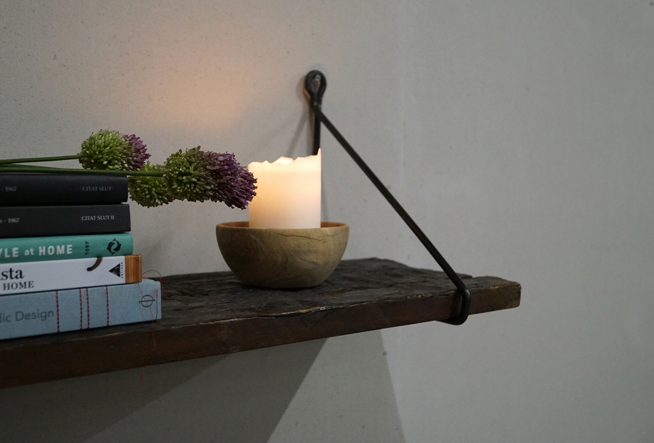 Plank 'Adel' Vintage - Hout/Messing