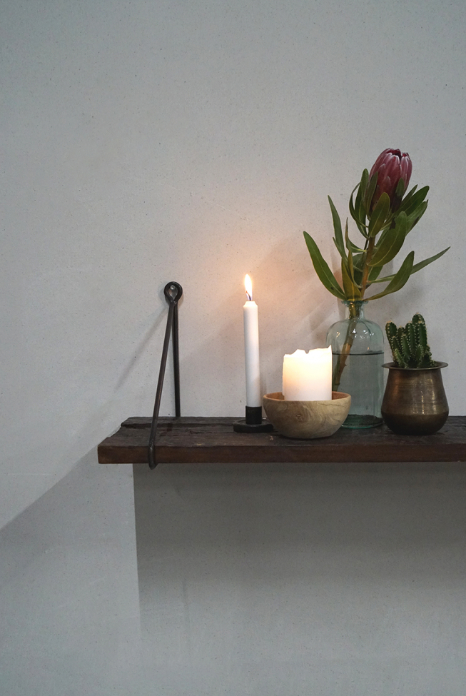 Plank 'Adel' Vintage - Hout/Messing