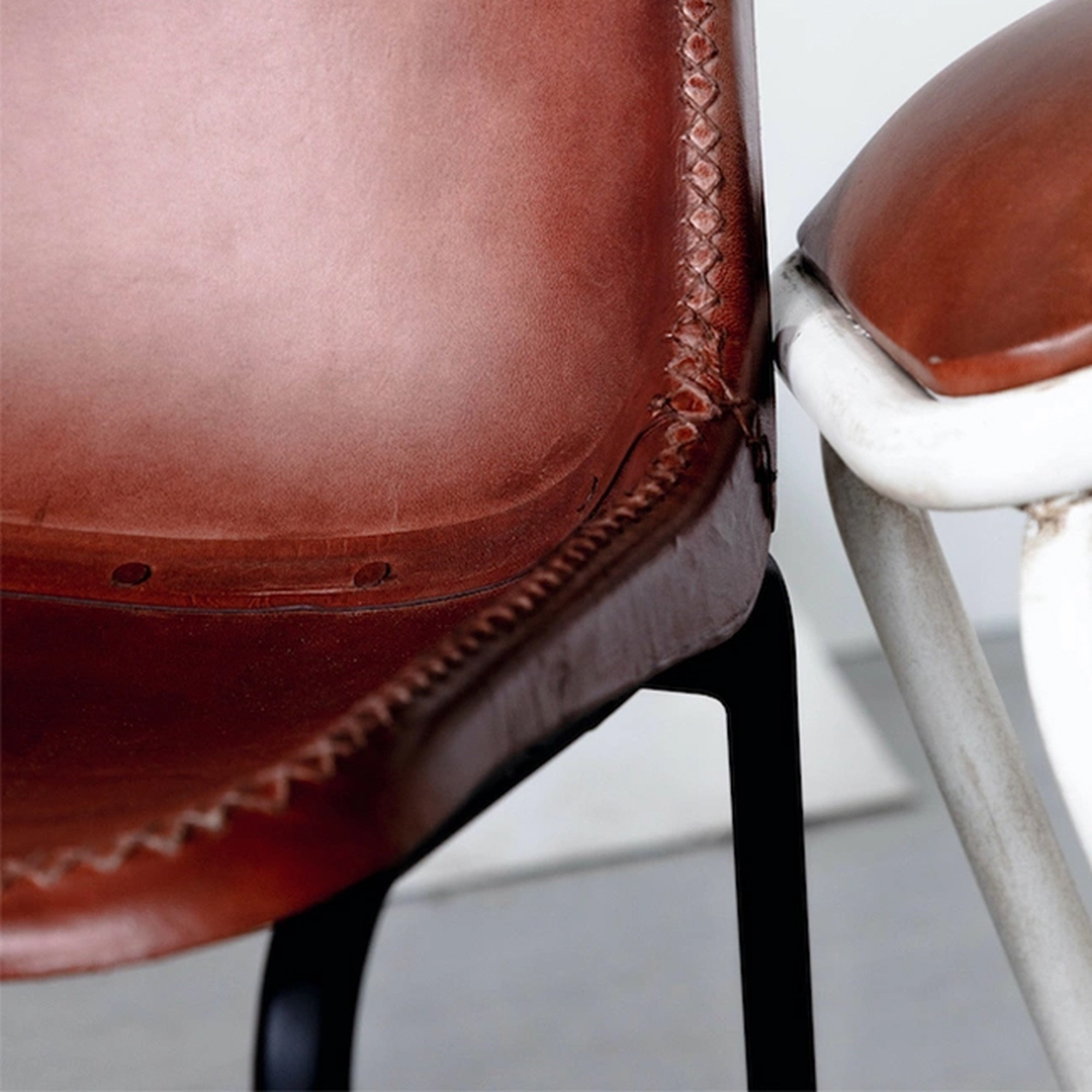 Lounge stoel Vintage - Leer/IJzer