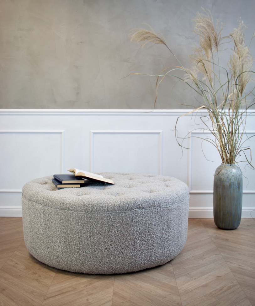 Poef 'Dimple' Rond 100cm - Grijs