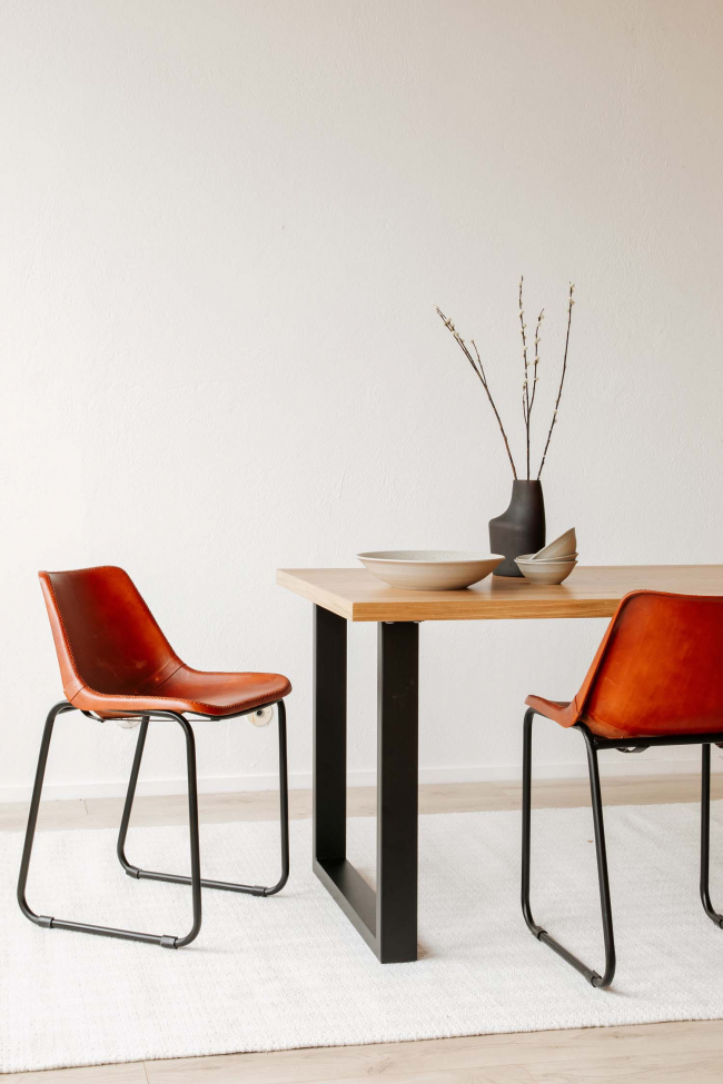 Stoel Vintage - Leer/IJzer