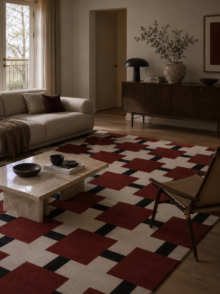 Tapijt 'Castoro' - Rood