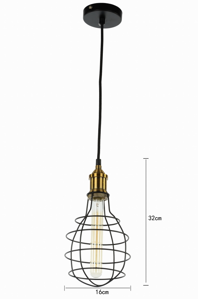 Hanglamp net - Zwart/Messing