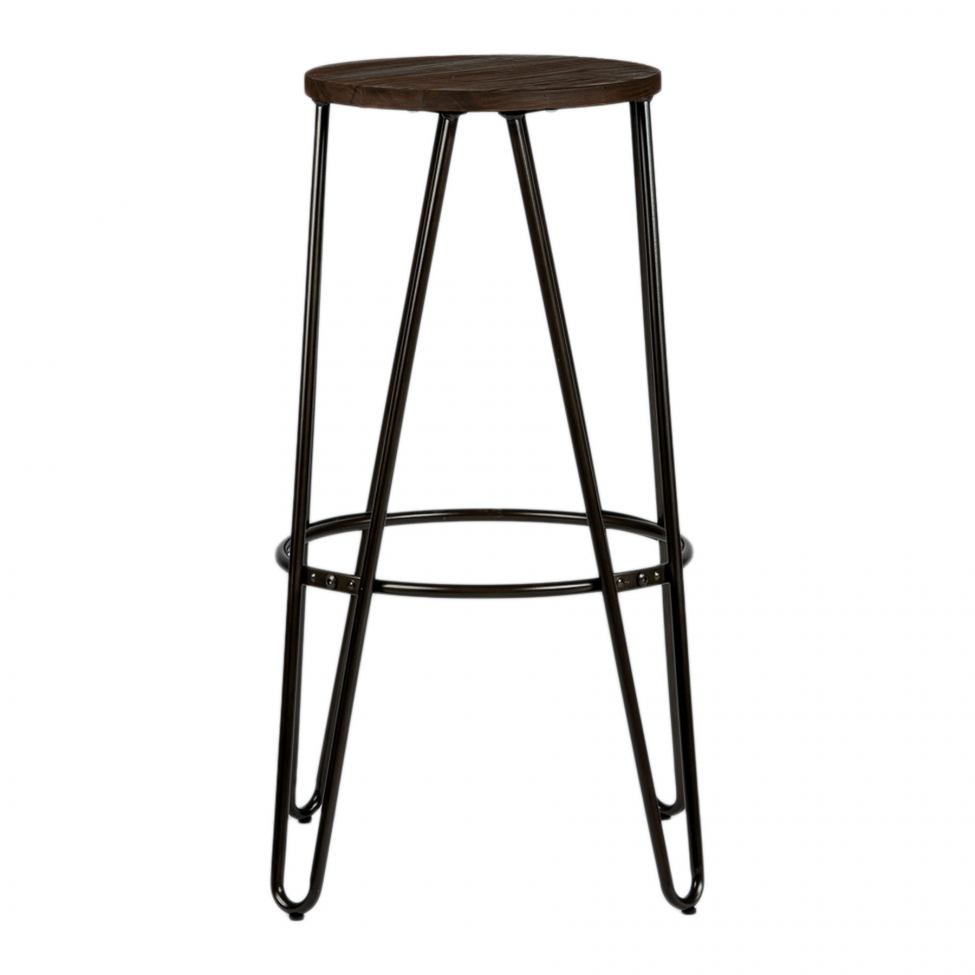 Kruk 'Rustic' 75cm - Hout/Staal