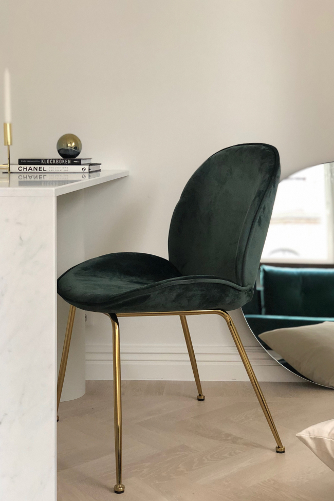 Stoel 'Lux' - Groen/Brass