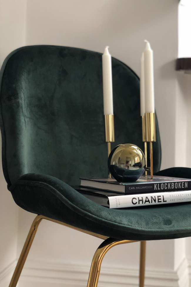 Stoel 'Lux' - Groen/Brass