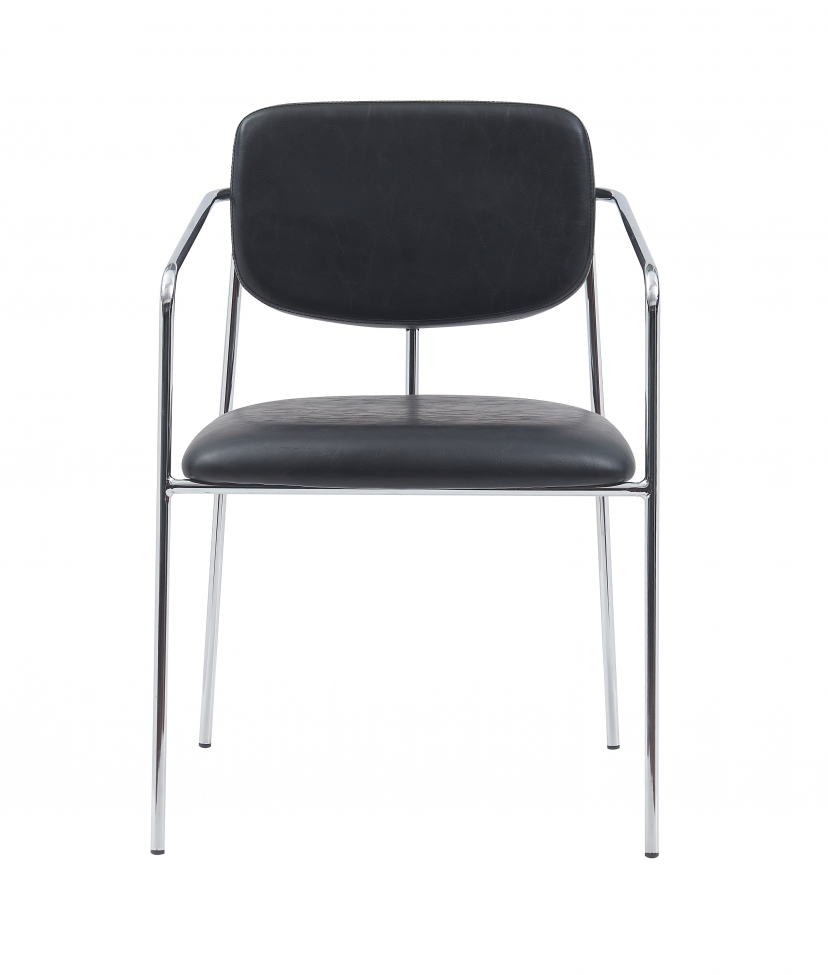 Armstoel 'Ebba' - Zwart/Zilver