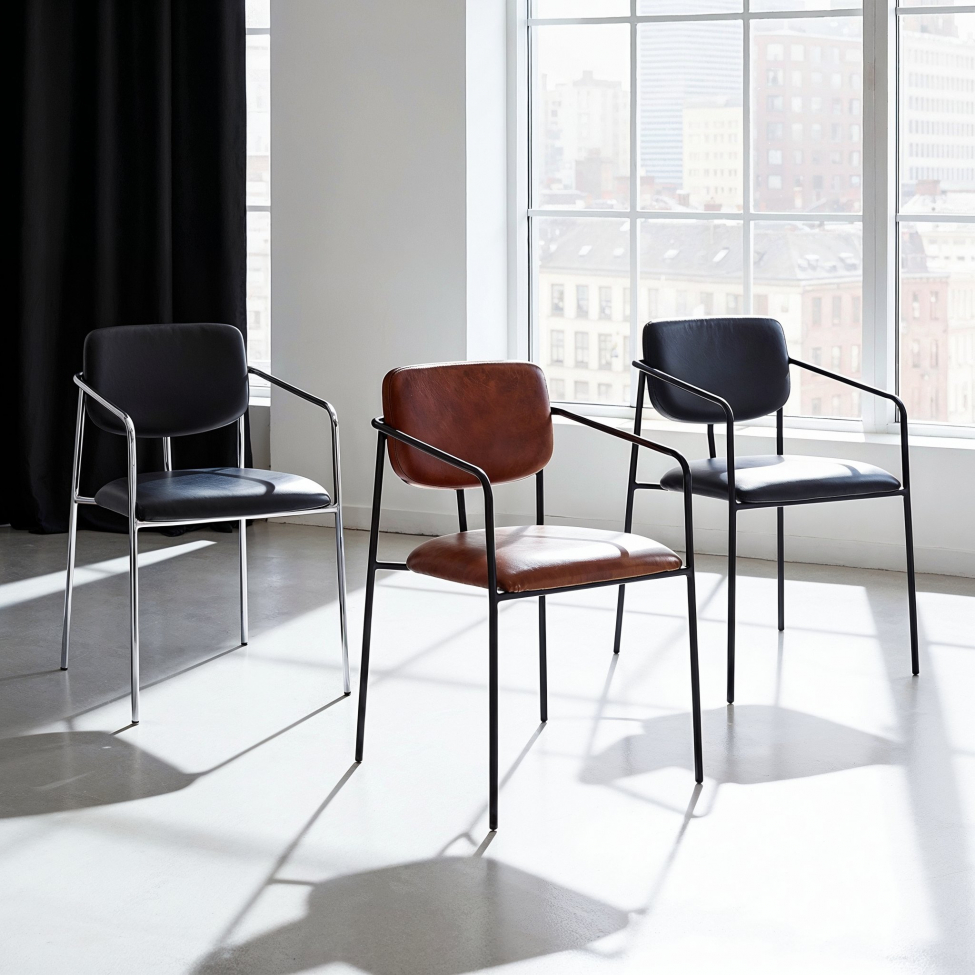 Armstoel 'Ebba' - Zwart/Zilver