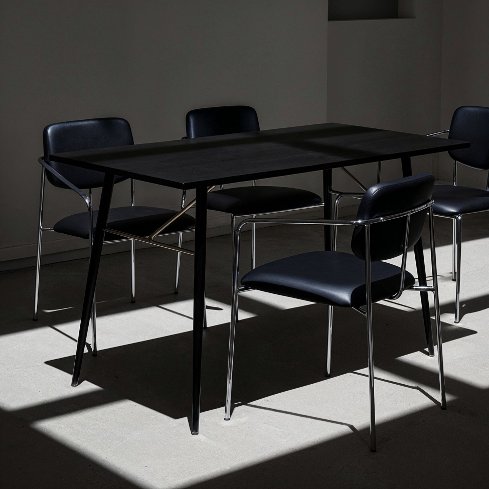 Armstoel 'Ebba' - Zwart/Zilver