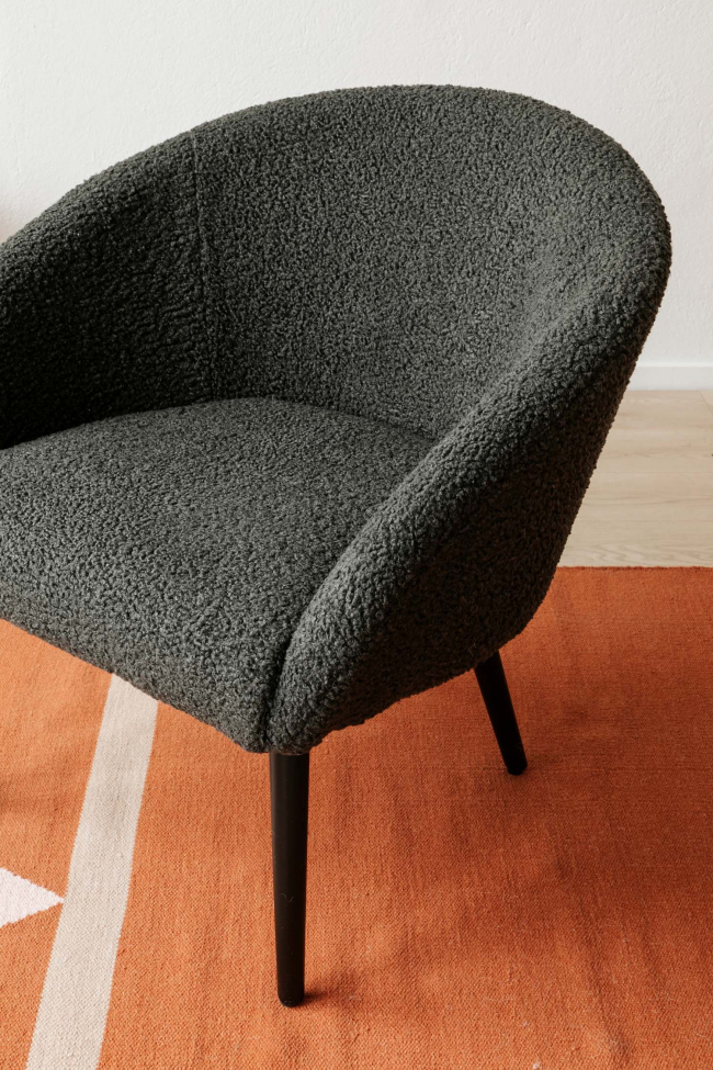 Fauteuil 'Puffy' - Donkergrijs/Teddy
