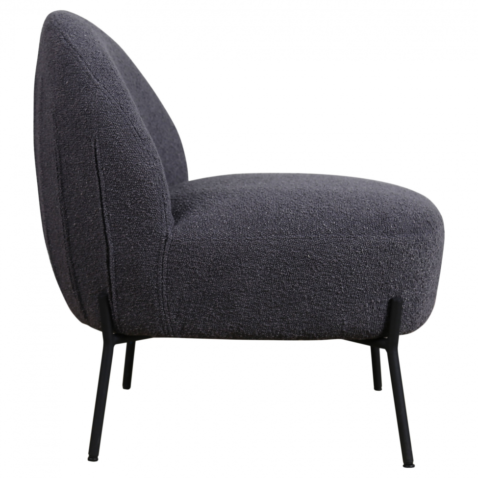 Fauteuil 'Gori' - Donkergrijs/Bouclé