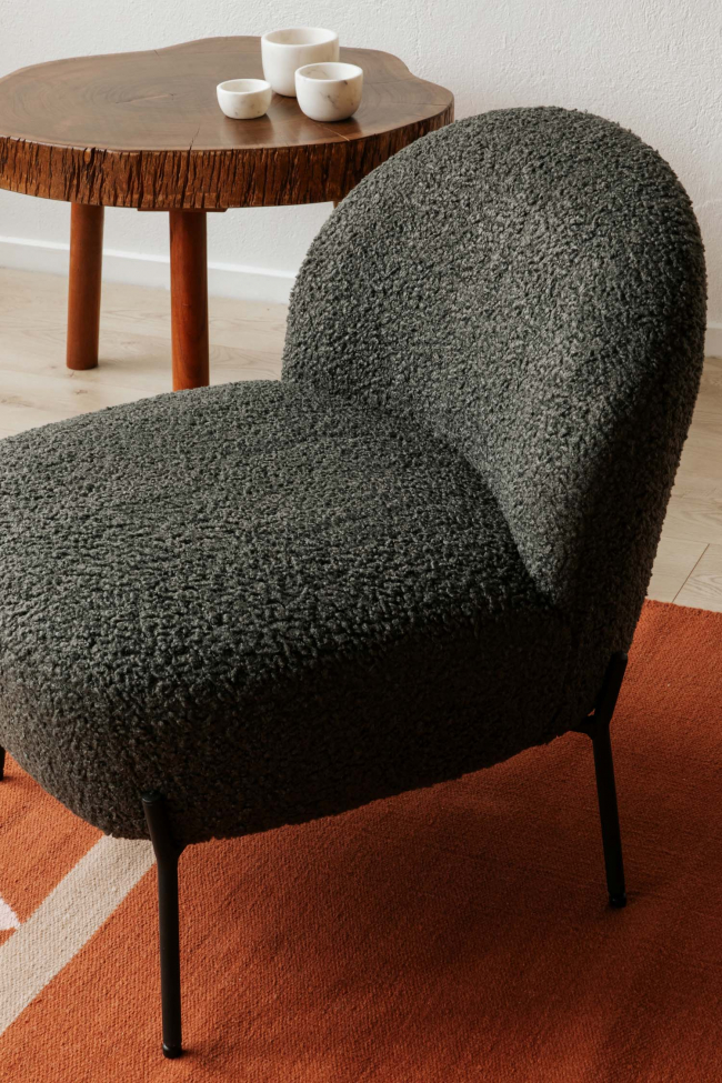 Fauteuil 'Gori' - Donkergrijs/Teddy